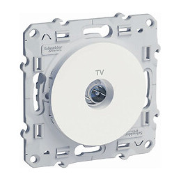 Odace, prise TV Blanc, à vis