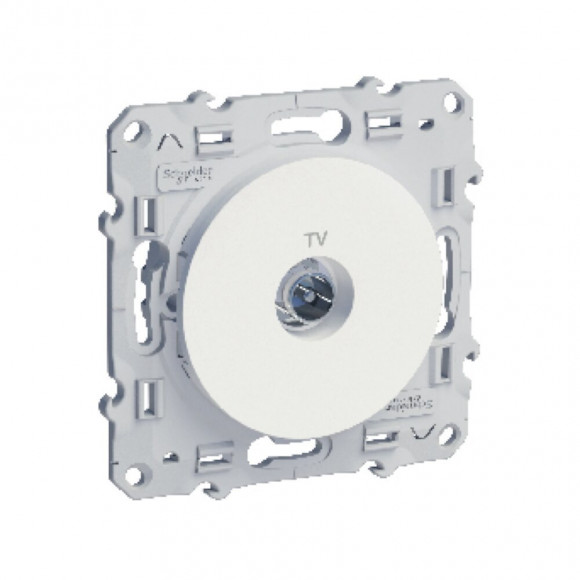 Odace, prise TV Blanc, à vis