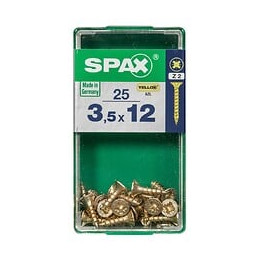 Lot De 25 Vis Acier Tête Fraisée Pozidriv Spax, Diam.3.5 Mm X L.12 Mm