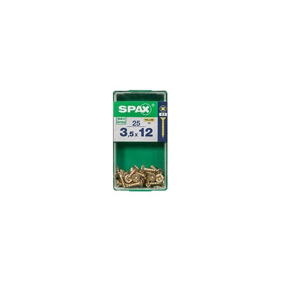Lot De 25 Vis Acier Tête Fraisée Pozidriv Spax, Diam.3.5 Mm X L.12 Mm