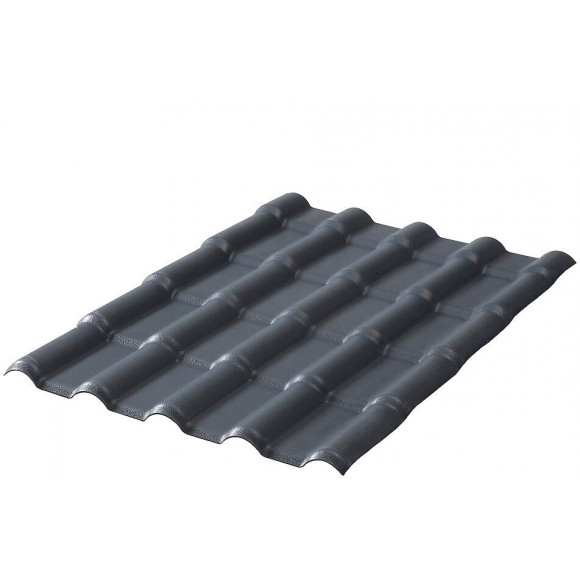 Plaque express imitation tuile coloris gris 222x75cm