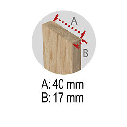 Tréteau pin standard section 40x17mm