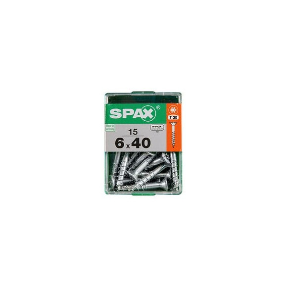 Lot De 15 Vis Acier Tête Autofraisée Plate Spax, Diam.6 Mm X L.40 Mm