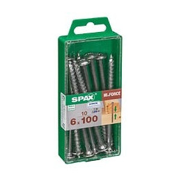 Lot De 10 Vis Acier Tête Fraisée Bombée Torx Spax, Diam.6 Mm X L.100 Mm