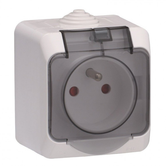 prise de courant 2 pôles + terre en saillie