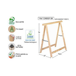 Tréteau pin standard section 40x17mm
