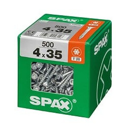 Lot De 500 Vis Acier Tête Fraisée Torx Spax, Diam.4 Mm X L.35 Mm
