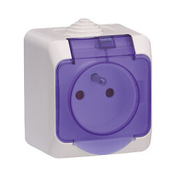 Cedar Plus-Prise de courant 2P+T avec cache bleu-Blanc