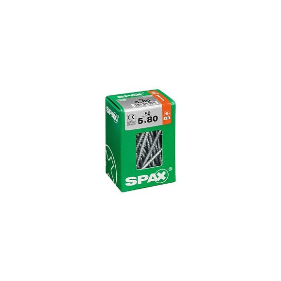 Lot De 50 Vis Acier Tête Fraisée Torx Spax, Diam.5 Mm X L.80 Mm