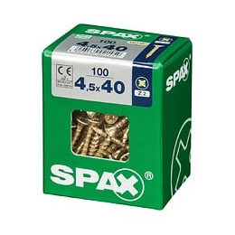 Lot De 100 Vis Acier Tête Fraisée Pozidriv Spax, Diam.4.5 Mm X L.40 Mm