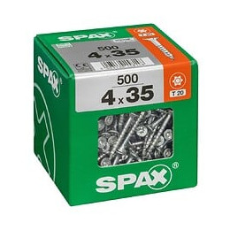 Lot De 500 Vis Acier Tête Fraisée Torx Spax, Diam.4 Mm X L.35 Mm