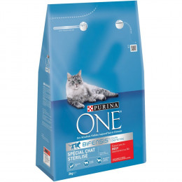 Croquettes chat adulte stérilisé - Boeuf et blé - 3kg