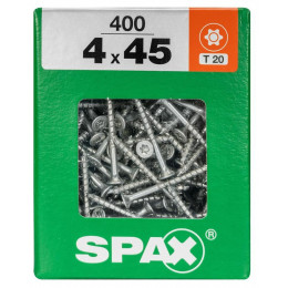 Lot De 400 Vis Acier Tête Fraisée Torx Spax, Diam.4 Mm X L.45 Mm