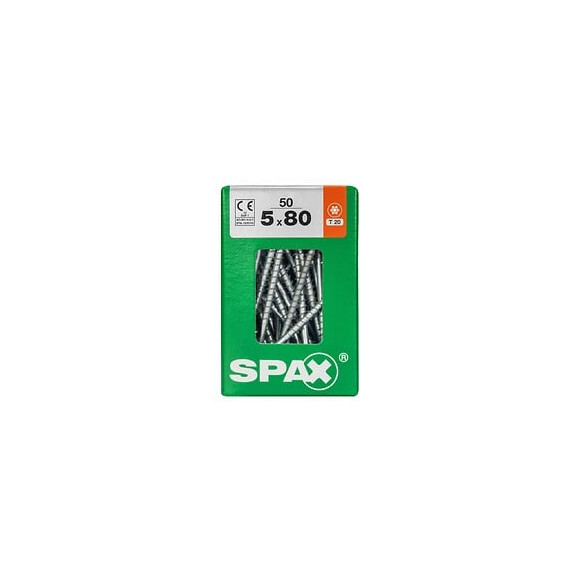 Lot De 50 Vis Acier Tête Fraisée Torx Spax, Diam.5 Mm X L.80 Mm