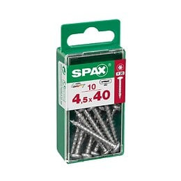 Lot De 10 Vis Acier Tête Ronde Pozidriv Spax, Diam.4.5 Mm X L.40 Mm