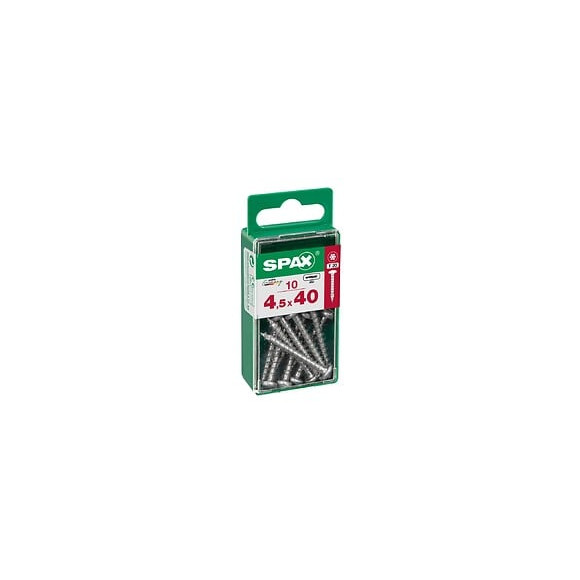 Lot De 10 Vis Acier Tête Ronde Pozidriv Spax, Diam.4.5 Mm X L.40 Mm