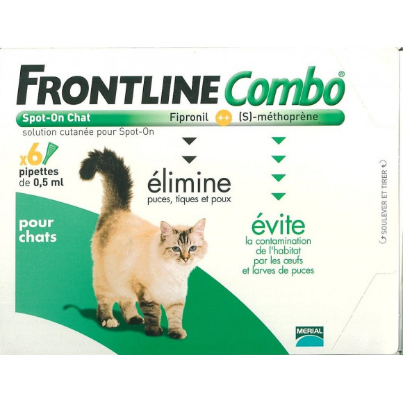 6 pipettes antiparasitaires FRONTLINE COMBO Spot-On chat