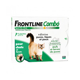 3 pipettes antiparasitaires FRONTLINE COMBO Spot-On chat