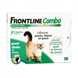 3 pipettes antiparasitaires FRONTLINE COMBO Spot-On chat