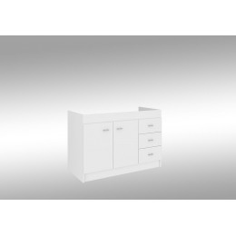 Sous-évier 2 portes et 3 tablettes blanc