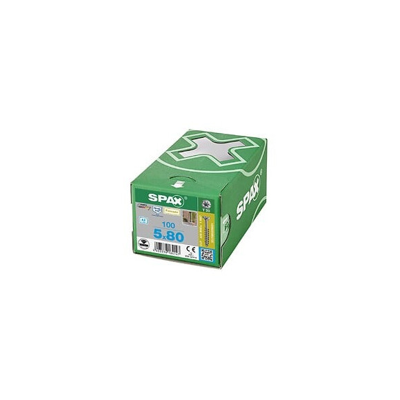 100 Vis Torx Tête Fraisée Autoforeuse 5,0x80 Spax Cut Inox A2 - Façade Bois Résineux