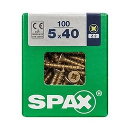 Lot De 100 Vis Acier Tête Fraisée Pozidriv Spax, Diam.5 Mm X L.40 Mm
