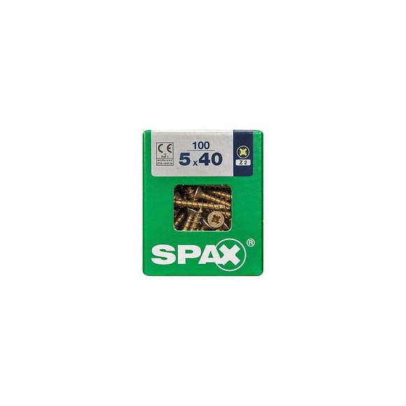 Lot De 100 Vis Acier Tête Fraisée Pozidriv Spax, Diam.5 Mm X L.40 Mm