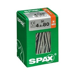 Lot De 50 Vis Acier Tête Fraisée Torx Spax, Diam.4.5 Mm X L.80 Mm