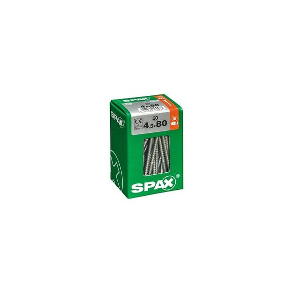 Lot De 50 Vis Acier Tête Fraisée Torx Spax, Diam.4.5 Mm X L.80 Mm
