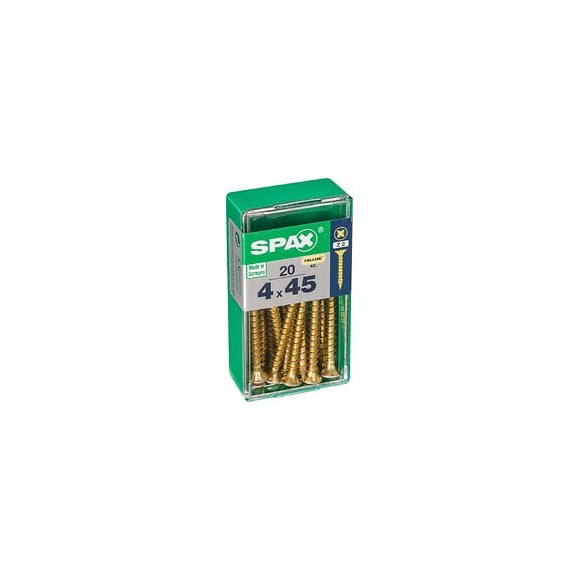 Lot De 20 Vis Acier Tête Fraisée Pozidriv Spax, Diam.4 Mm X L.45 Mm