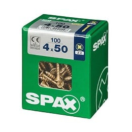 Lot De 100 Vis Acier Tête Fraisée Pozidriv Spax, Diam.4 Mm X L.50 Mm