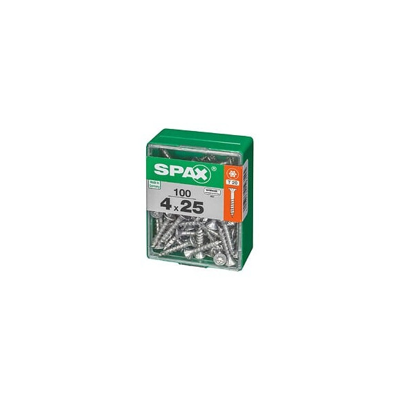 Lot De 100 Vis Acier Tête Autofraisée Plate Spax, Diam.4 Mm X L.25 Mm