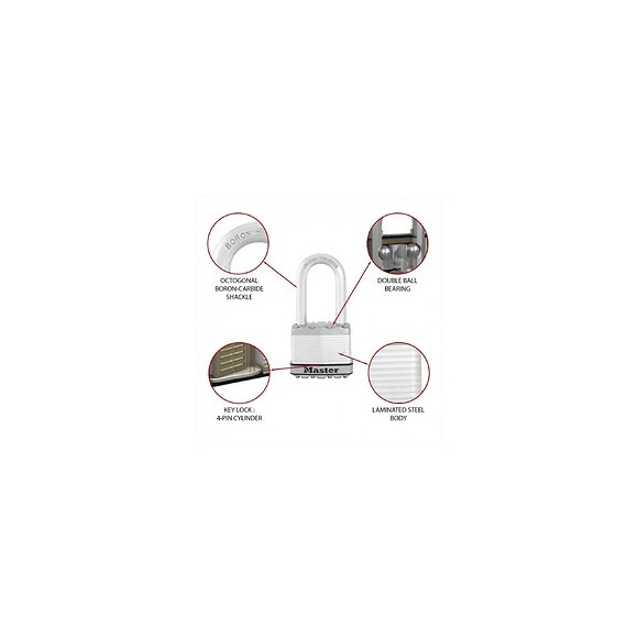 Cadenas À Clé Master Lock Acier Laminé, L.50 Mm