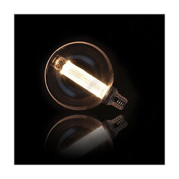 Ampoule Led Déco Hologramme Globe (g125) Au Verre Fumé, Culot E27, 4w Cons., 100 Lumens, Lumière Blanc Chaud