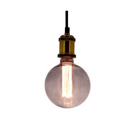 Ampoule Led Déco Hologramme Globe (g125) Au Verre Fumé, Culot E27, 4w Cons., 100 Lumens, Lumière Blanc Chaud