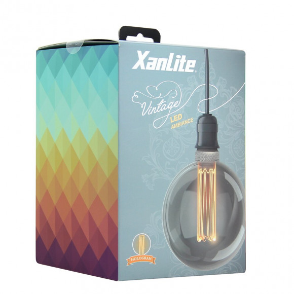 Ampoule Led Déco Hologramme Globe (g125) Au Verre Fumé, Culot E27, 4w Cons., 100 Lumens, Lumière Blanc Chaud