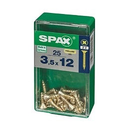 Lot De 25 Vis Acier Tête Fraisée Pozidriv Spax, Diam.3.5 Mm X L.12 Mm