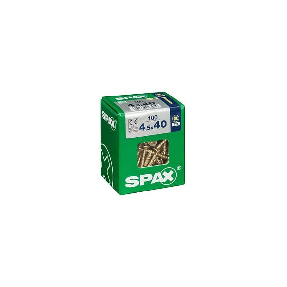 Lot De 100 Vis Acier Tête Fraisée Pozidriv Spax, Diam.4.5 Mm X L.40 Mm