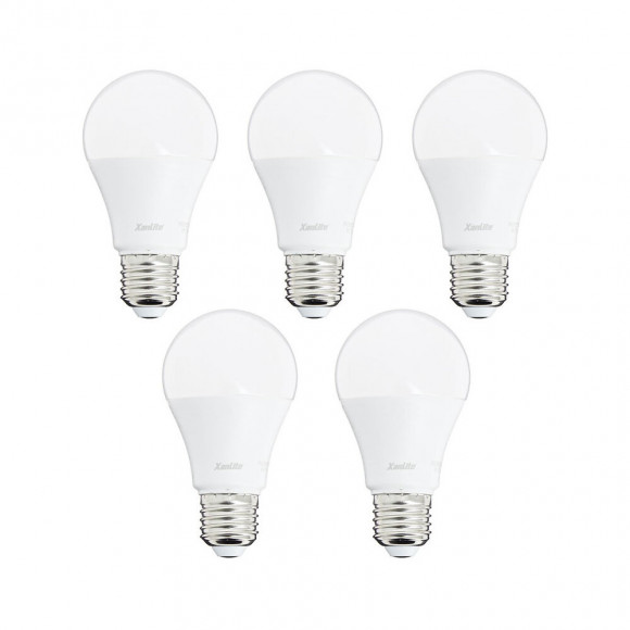 Lot X5 Ampoules Led Standard, Culot E27, Cons. 9w, Eq. 60w, Blanc Chaud