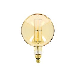 Ampoule Led Déco Globe Giant (xxl) Au Verre Ambré, Culot E27, 8w Cons. (60w Eq.), 800 Lumens, Lumière Blanc Chaud