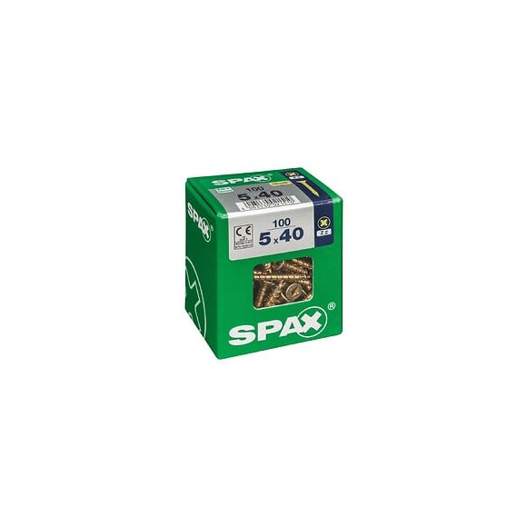 Lot De 100 Vis Acier Tête Fraisée Pozidriv Spax, Diam.5 Mm X L.40 Mm