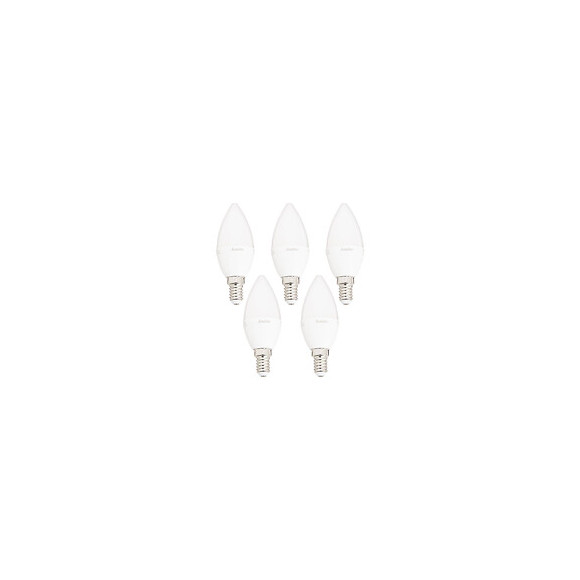 Lot X5 Ampoules Led Flamme, Culot E14, 5,5w Cons. (40 W Éq), Lumière Blanc Chaud