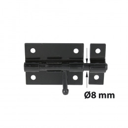 Verrou À Levier Verrou De Box + Gâche Diamètre 8 Mm Afbat, Acier Peint Noir