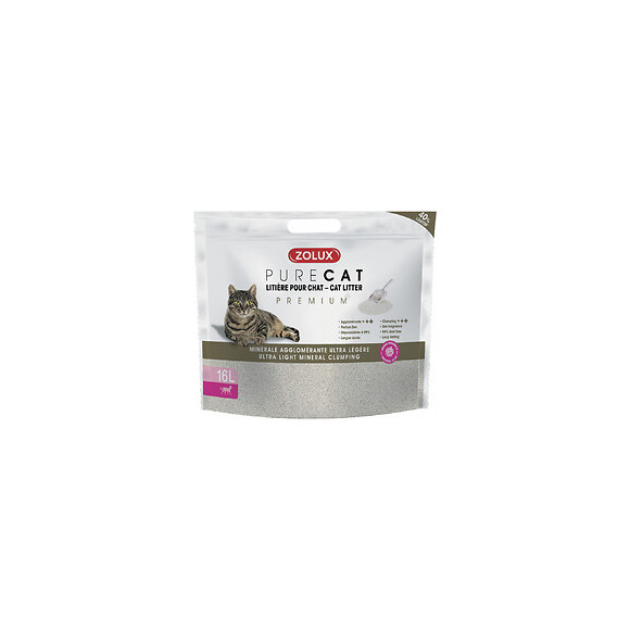 Litière Minérale Agglomérante Premium.  Pour Chat 16l - Zolux - Zo-476318