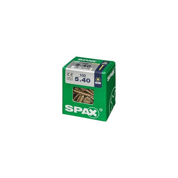 Lot De 100 Vis Acier Tête Fraisée Pozidriv Spax, Diam.5 Mm X L.40 Mm