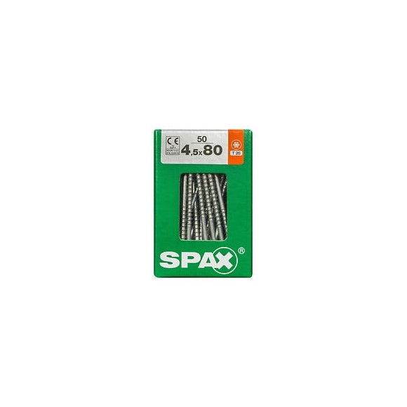 Lot De 50 Vis Acier Tête Fraisée Torx Spax, Diam.4.5 Mm X L.80 Mm