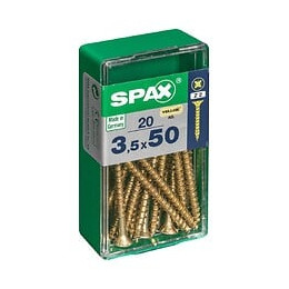 Lot De 20 Vis Acier Tête Fraisée Pozidriv Spax, Diam.3.5 Mm X L.50 Mm