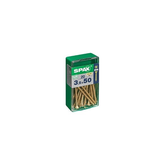 Lot De 20 Vis Acier Tête Fraisée Pozidriv Spax, Diam.3.5 Mm X L.50 Mm