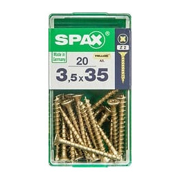Lot De 20 Vis Acier Tête Fraisée Pozidriv Spax, Diam.3.5 Mm X L.35 Mm