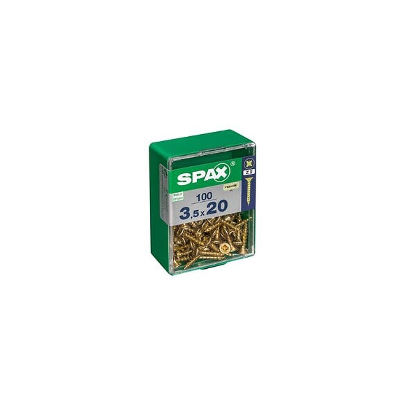 Lot De 100 Vis Acier Tête Fraisée Pozidriv Spax, Diam.3.5 Mm X L.20 Mm